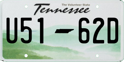 TN license plate U5162D