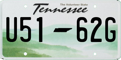 TN license plate U5162G