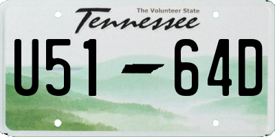 TN license plate U5164D