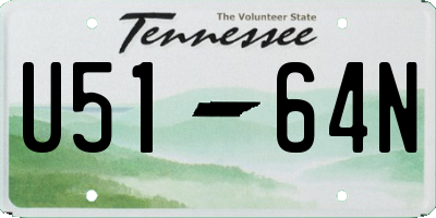 TN license plate U5164N