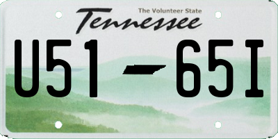 TN license plate U5165I