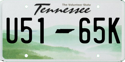 TN license plate U5165K