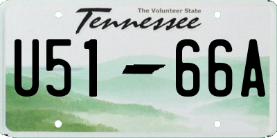 TN license plate U5166A