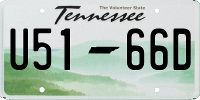 TN license plate U5166D