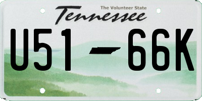TN license plate U5166K