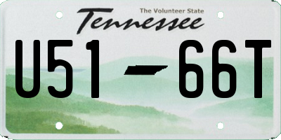 TN license plate U5166T