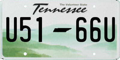 TN license plate U5166U