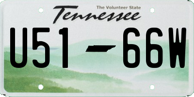 TN license plate U5166W