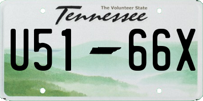TN license plate U5166X
