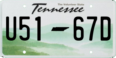 TN license plate U5167D