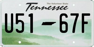TN license plate U5167F