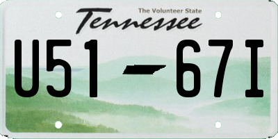 TN license plate U5167I