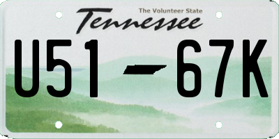 TN license plate U5167K