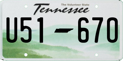 TN license plate U5167O