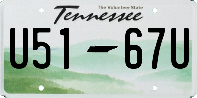 TN license plate U5167U