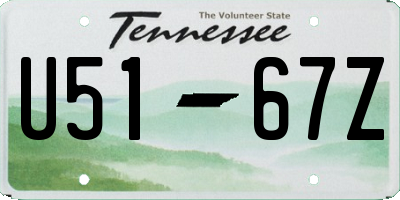 TN license plate U5167Z