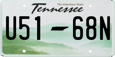 TN license plate U5168N