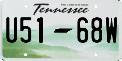 TN license plate U5168W