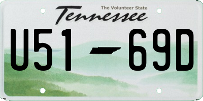 TN license plate U5169D