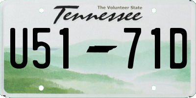 TN license plate U5171D