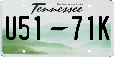 TN license plate U5171K