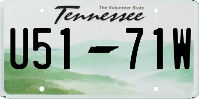 TN license plate U5171W