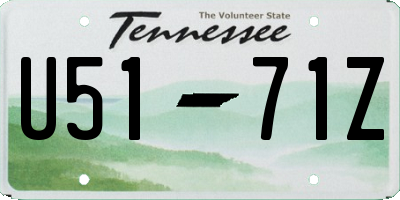 TN license plate U5171Z