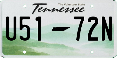TN license plate U5172N
