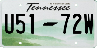 TN license plate U5172W