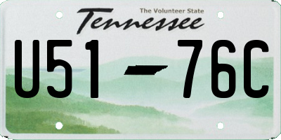 TN license plate U5176C