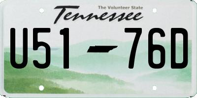 TN license plate U5176D