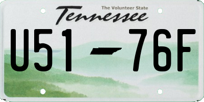 TN license plate U5176F
