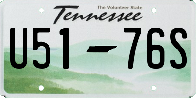 TN license plate U5176S