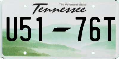 TN license plate U5176T