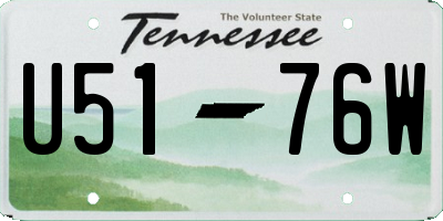 TN license plate U5176W