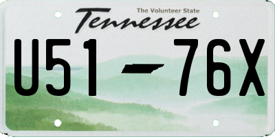 TN license plate U5176X