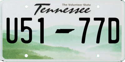 TN license plate U5177D
