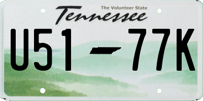 TN license plate U5177K