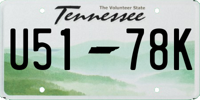 TN license plate U5178K