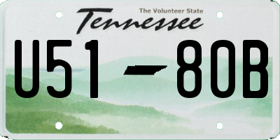 TN license plate U5180B