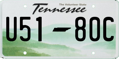 TN license plate U5180C
