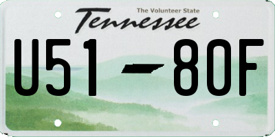 TN license plate U5180F