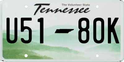 TN license plate U5180K