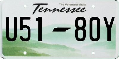TN license plate U5180Y