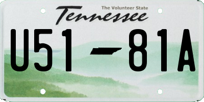 TN license plate U5181A