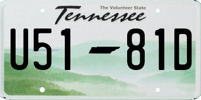 TN license plate U5181D