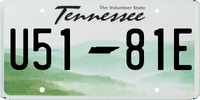 TN license plate U5181E