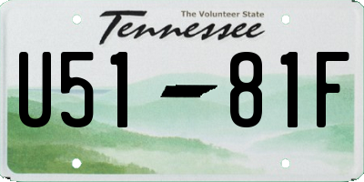 TN license plate U5181F