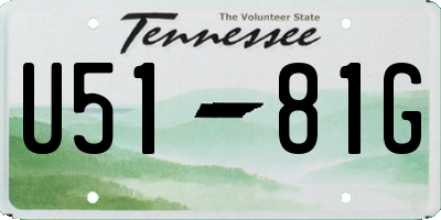 TN license plate U5181G