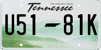 TN license plate U5181K